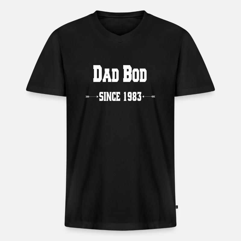 Dad Bod since 1983 - Männer Premium Bio T-Shirt mit V-Ausschnitt - Schwarz