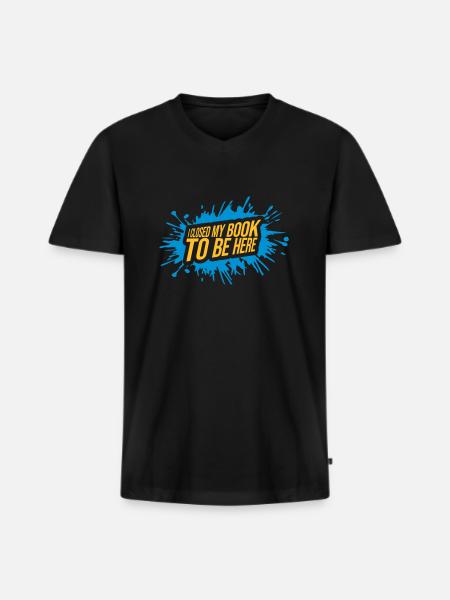I closed my book - Men's Premium Organic T-shirt with V-neck - black