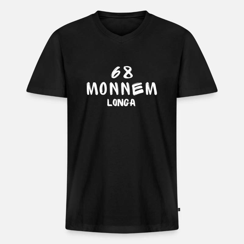 68 Monnem longa - Männer Premium Bio T-Shirt mit V-Ausschnitt - Schwarz