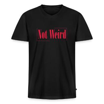 Pas bizarre - T-shirt encolure en V Premium bio Homme - noir - Devant - Nico (187cm)