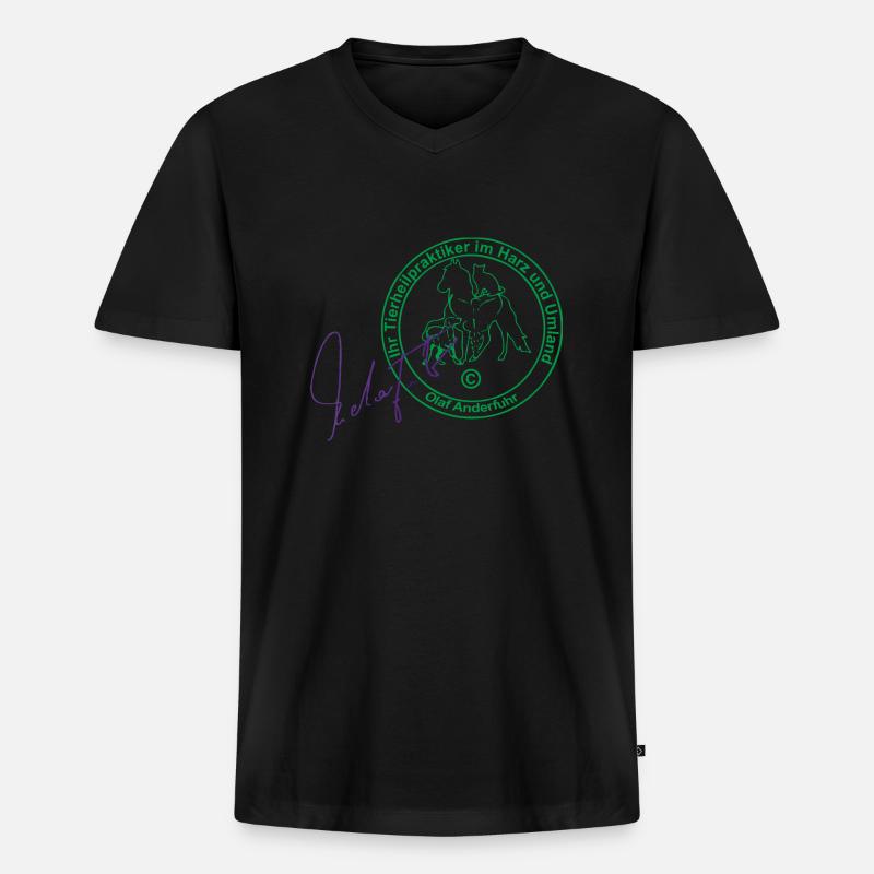 Praxis- Stempel - Männer Premium Bio T-Shirt mit V-Ausschnitt - Schwarz