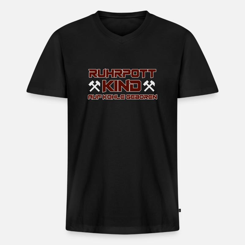Ruhrpott Kind - Männer Premium Bio T-Shirt mit V-Ausschnitt - Schwarz