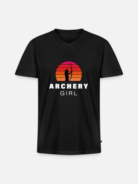 Archer motif silhouette - Men's Premium Organic T-shirt with V-neck - black