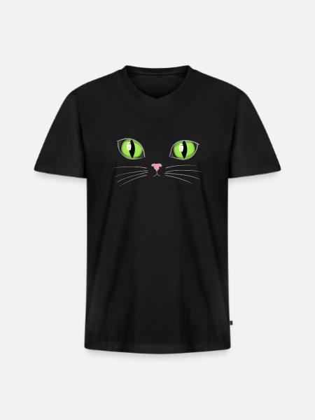 Cat's eyes - Men's Premium Organic T-shirt with V-neck - black