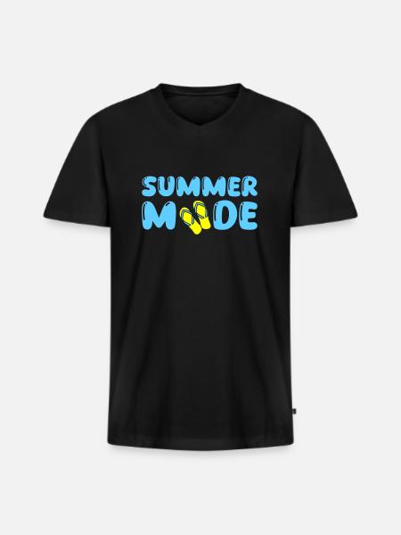 Summer Mode - Men's Premium Organic T-shirt with V-neck - black