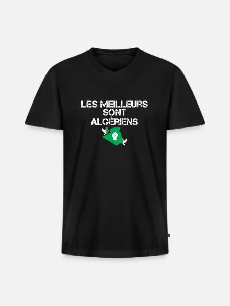 The best are Algerians - Men's Premium Organic T-shirt with V-neck - black