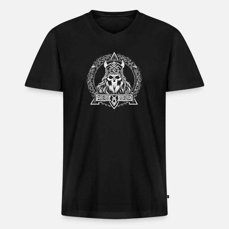 Vikinger & Rocker - Männer Premium Bio T-Shirt mit V-Ausschnitt - Schwarz