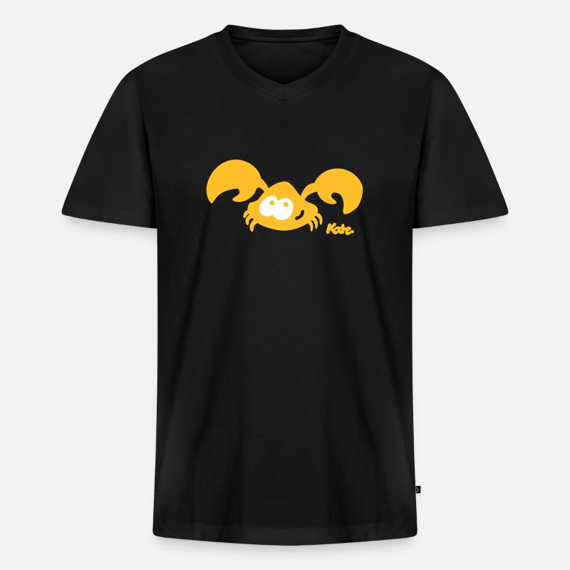 Krebs (2c) - Männer Premium Bio T-Shirt mit V-Ausschnitt - Schwarz