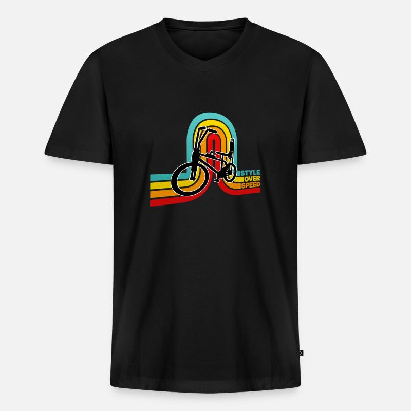 STYEL OVER SPEED - Männer Premium Bio T-Shirt mit V-Ausschnitt - Schwarz