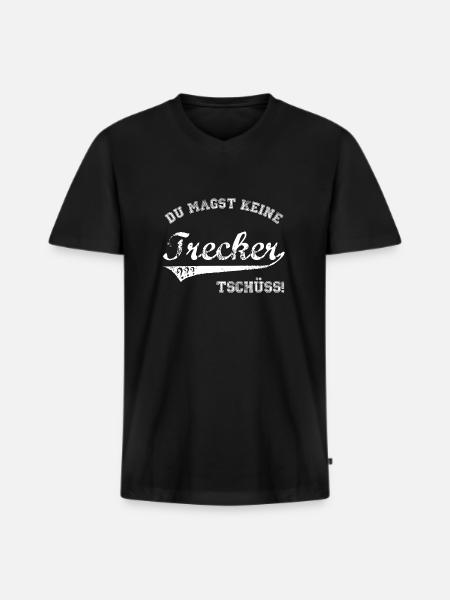 Trecker - Männer Premium Bio T-Shirt mit V-Ausschnitt - Schwarz