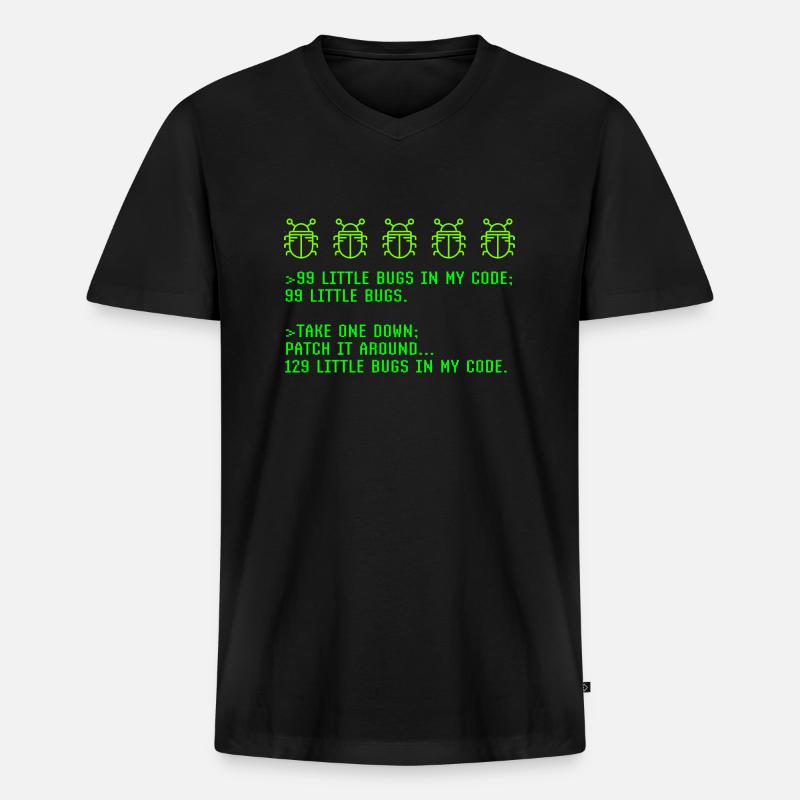 Debugging Programmieren Programmier-Joke - Männer Premium Bio T-Shirt mit V-Ausschnitt - Schwarz