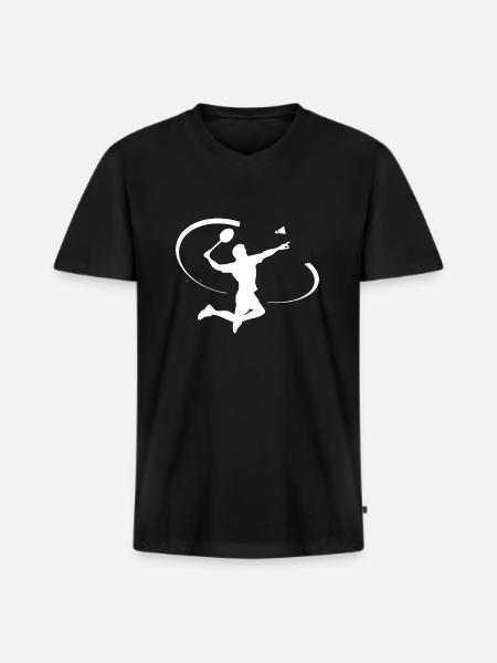 12 - T-shirt encolure en V Premium bio Homme - noir