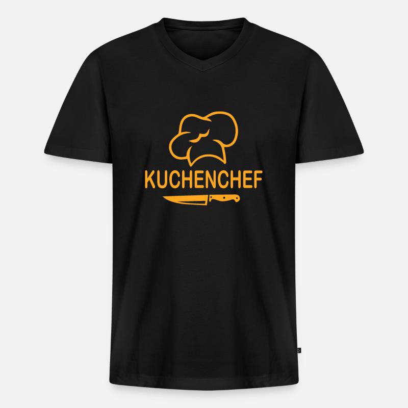 Koch kochen backen - Männer Premium Bio T-Shirt mit V-Ausschnitt - Schwarz