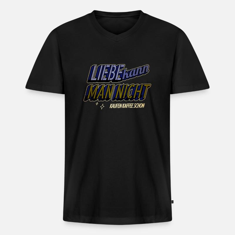 bohnenröstung kaffeebohne kaffeebecher - Männer Premium Bio T-Shirt mit V-Ausschnitt - Schwarz