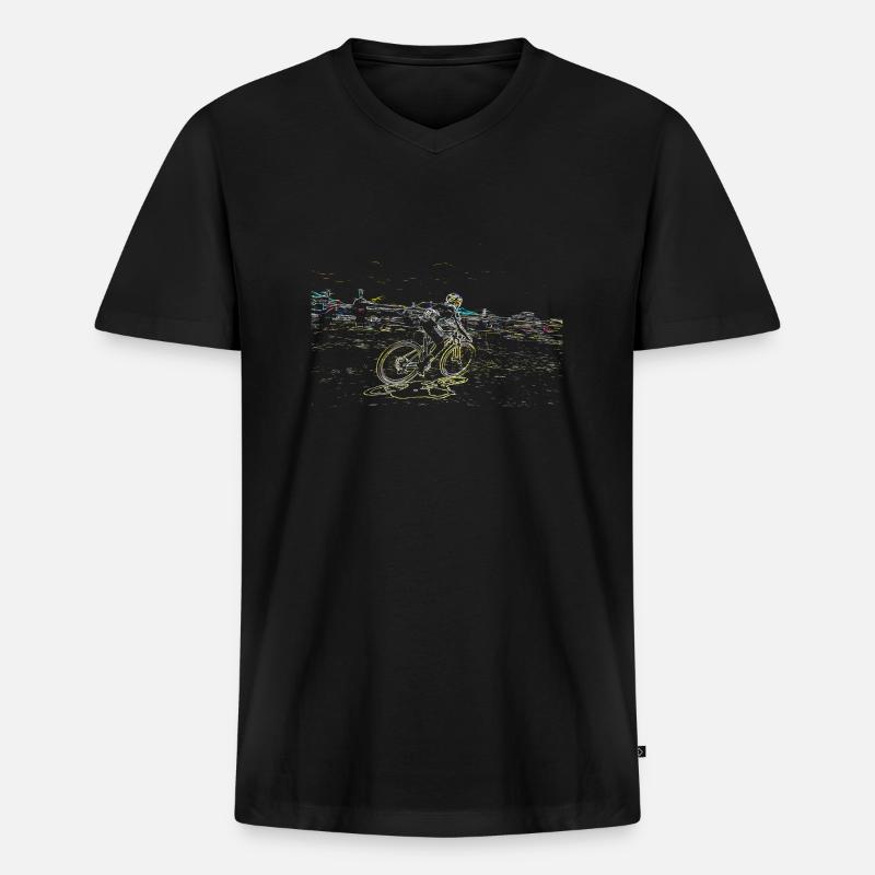 MTB MTB Downhill - Männer Premium Bio T-Shirt mit V-Ausschnitt - Schwarz