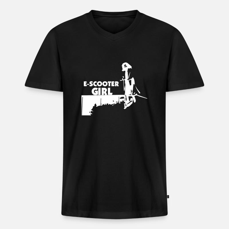 E-Scooter E-Roller Scooter - Männer Premium Bio T-Shirt mit V-Ausschnitt - Schwarz