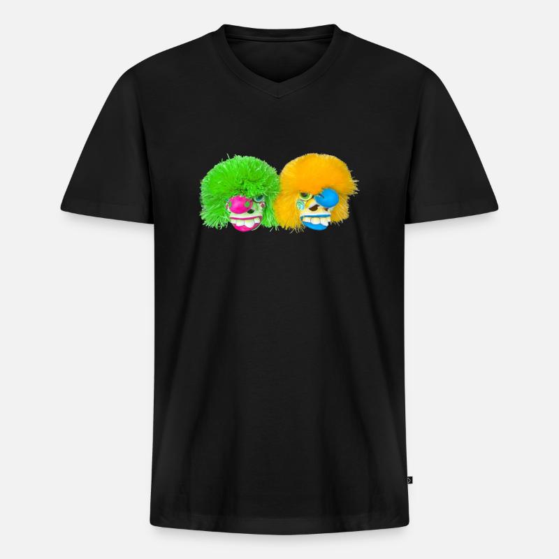 Waggis - Männer Premium Bio T-Shirt mit V-Ausschnitt - Schwarz