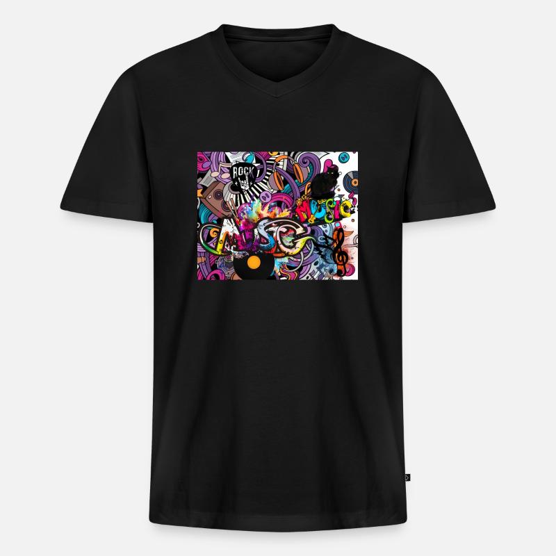 2 10 Original - Männer Premium Bio T-Shirt mit V-Ausschnitt - Schwarz