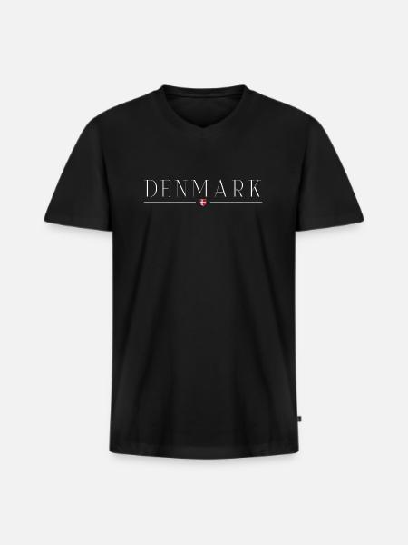 I love Denmark - Men's Premium Organic T-shirt with V-neck - black