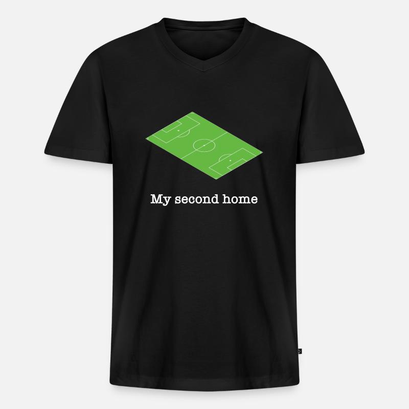Fodbold Square Grøn Sjovt ordsprog - Premium økologisk T-shirt med V-hals til mænd - sort