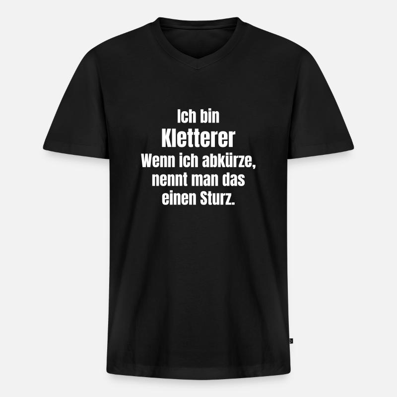 Kletterer - Männer Premium Bio T-Shirt mit V-Ausschnitt - Schwarz