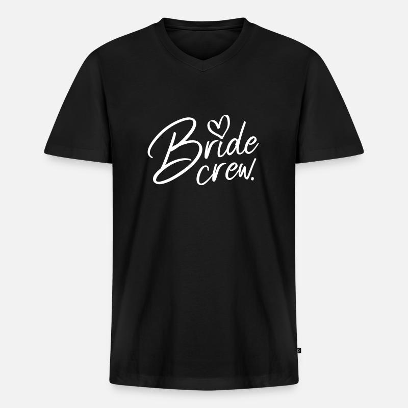 bride crew - Männer Premium Bio T-Shirt mit V-Ausschnitt - Schwarz