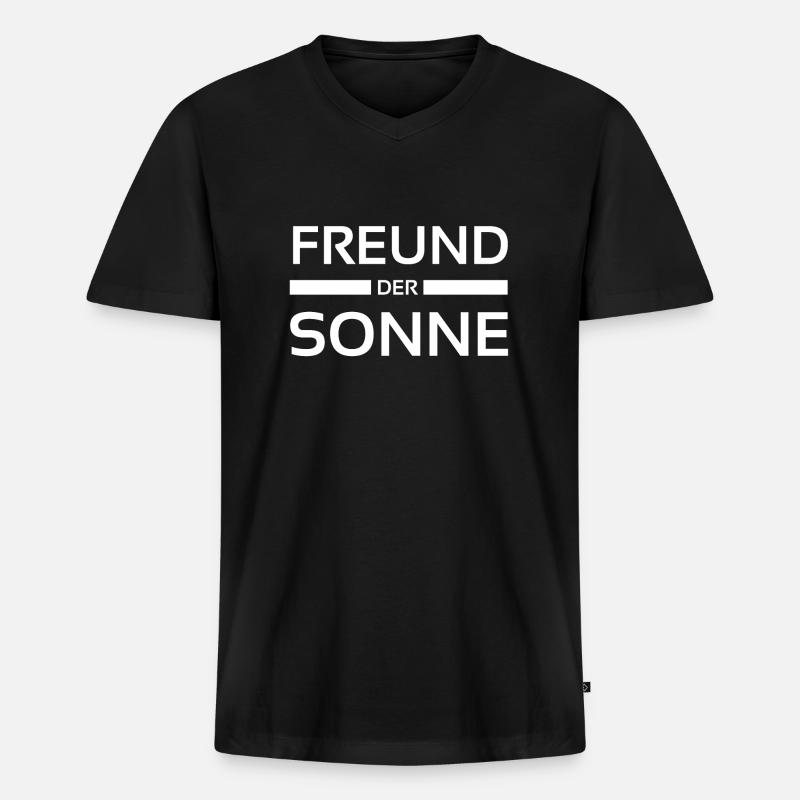 Freund der Sonne Geschenkidee - Männer Premium Bio T-Shirt mit V-Ausschnitt - Schwarz