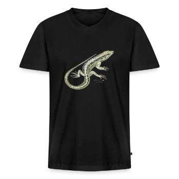 Sand lizard - Men's Premium Organic T-shirt with V-neck - black - Front - Nico (187cm)