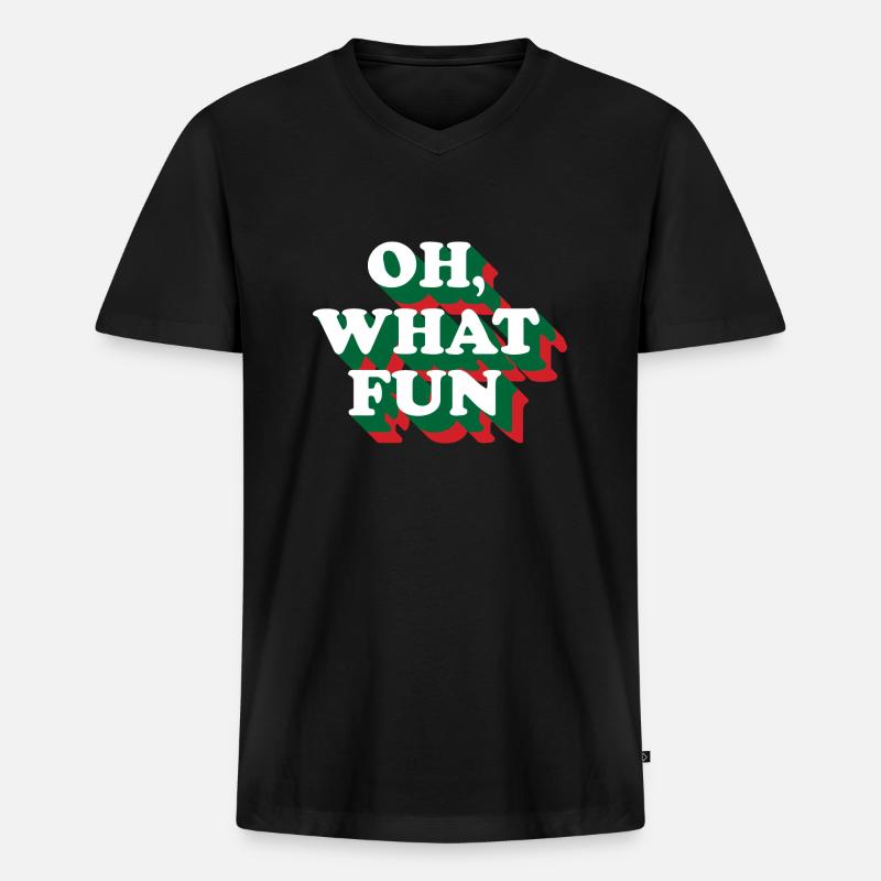 FUN - Männer Premium Bio T-Shirt mit V-Ausschnitt - Schwarz