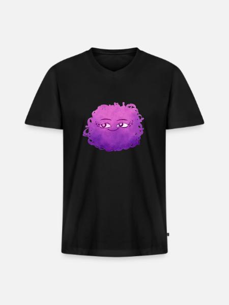 Little Pelota Monster n°4 – pink - Men's Premium Organic T-shirt with V-neck - black