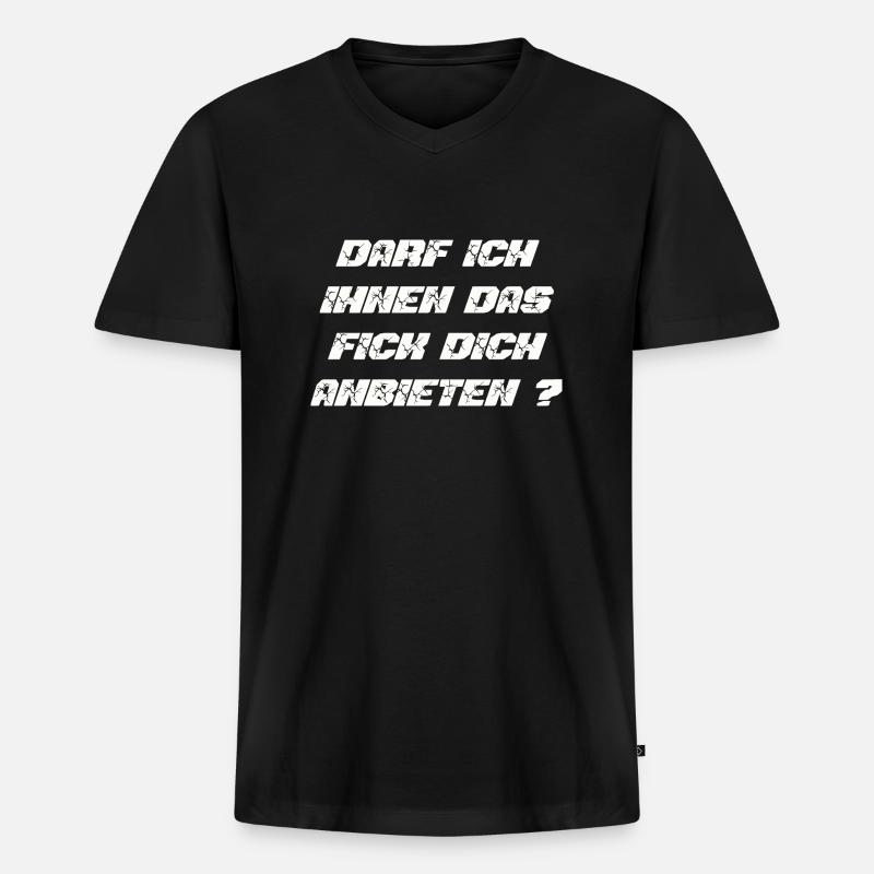 FU - Männer Premium Bio T-Shirt mit V-Ausschnitt - Schwarz