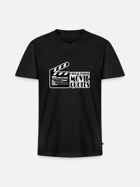 speak fluent movie quotes - Men's Premium Organic T-shirt with V-neck - black