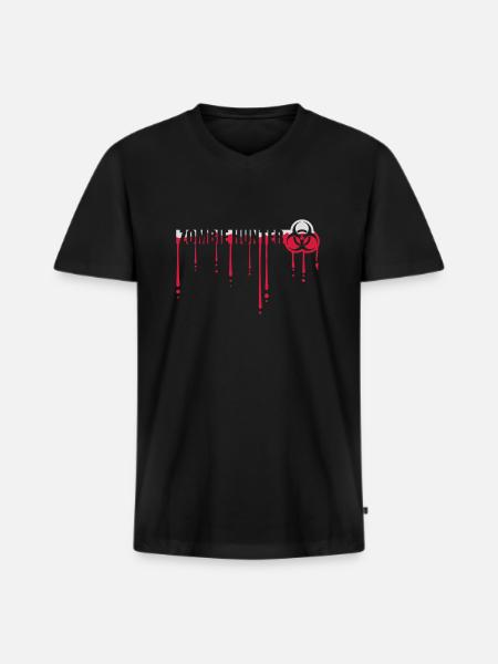 zombie hunter Halloween quote - Men's Premium Organic T-shirt with V-neck - black