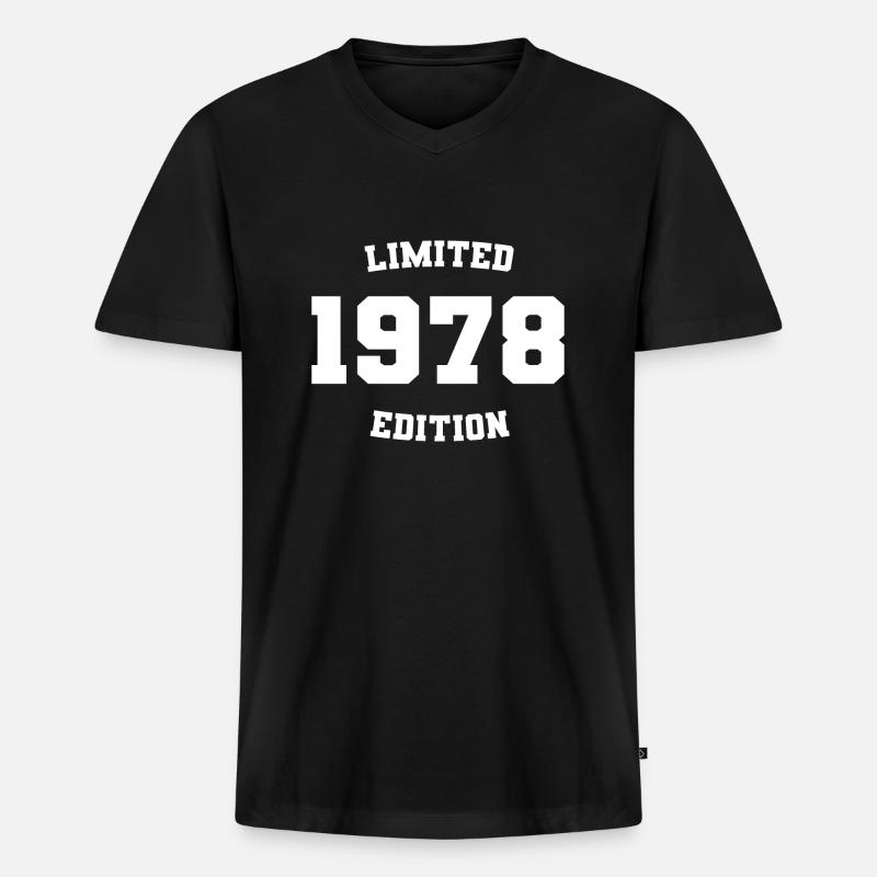 Limitierte Auflage 1978 - Männer Premium Bio T-Shirt mit V-Ausschnitt - Schwarz
