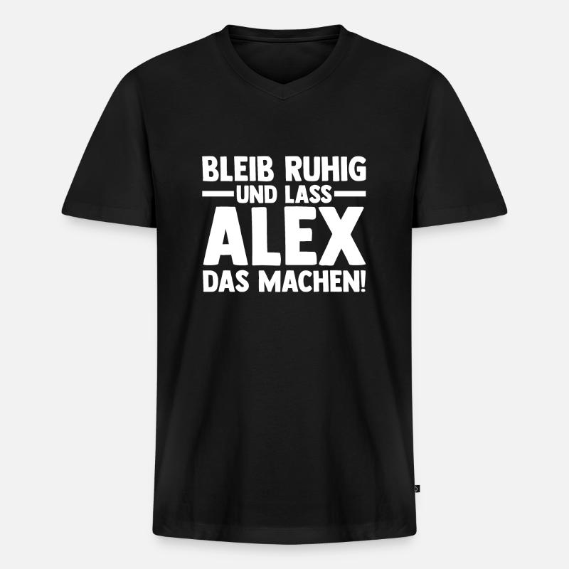 Alexander Alexandra Alexa Alex - Männer Premium Bio T-Shirt mit V-Ausschnitt - Schwarz