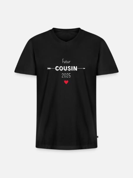 Future cousin 2025 - Men's Premium Organic T-shirt with V-neck - black