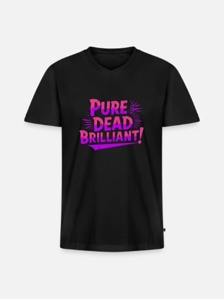 pure dead brilliant Scottish slang - Men's Premium Organic T-shirt with V-neck - black