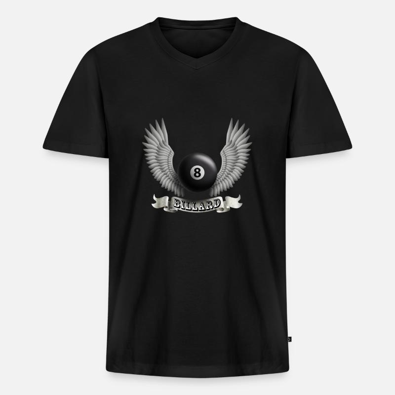 billard_wings_b - Männer Premium Bio T-Shirt mit V-Ausschnitt - Schwarz