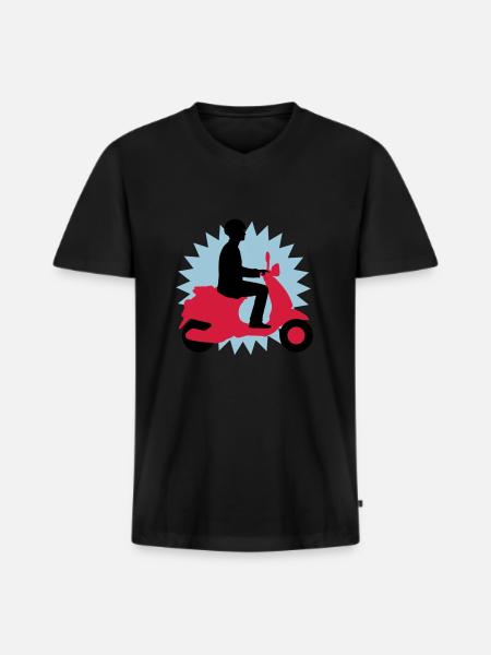 vespa_3c - Männer Premium Bio T-Shirt mit V-Ausschnitt - Schwarz