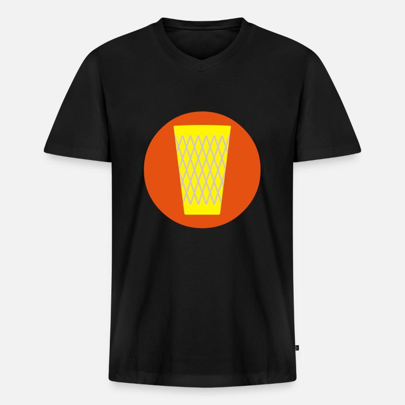 Apfelwein Glas _Geripptes - Männer Premium Bio T-Shirt mit V-Ausschnitt - Schwarz