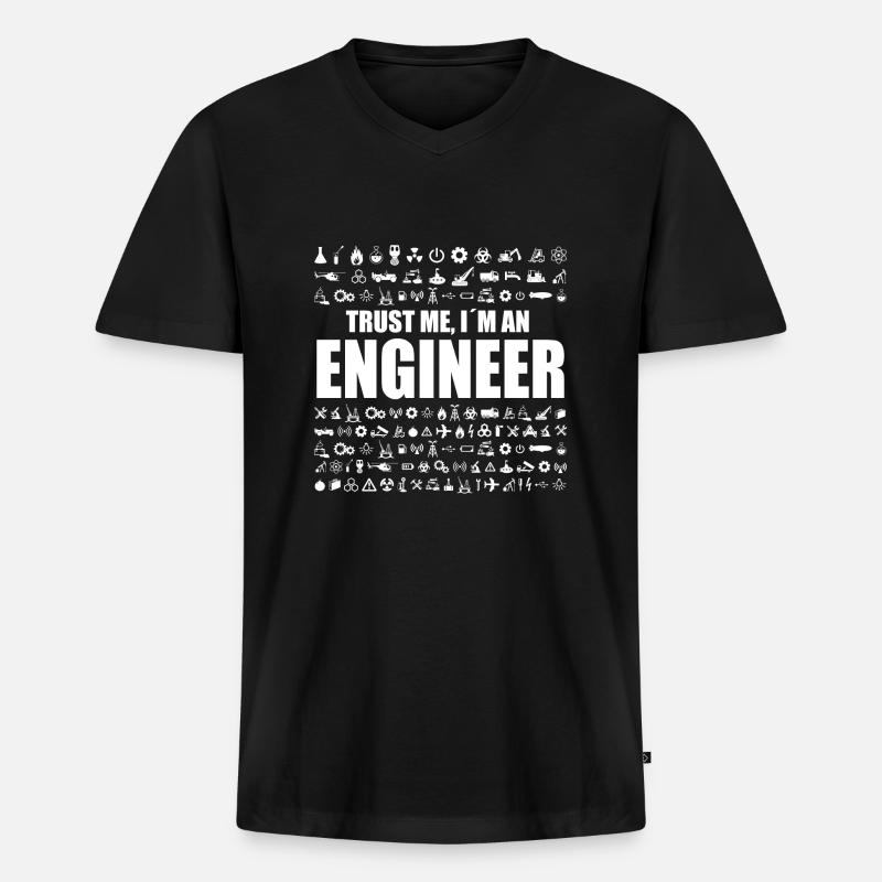 Trust Me Engineer new - Männer Premium Bio T-Shirt mit V-Ausschnitt - Schwarz