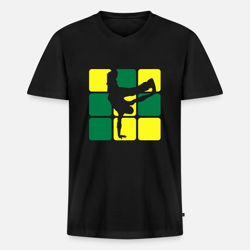 BREAKDANCE 2C 1 - Männer Premium Bio T-Shirt mit V-Ausschnitt - Schwarz