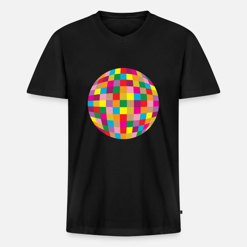 Disco ball - Männer Premium Bio T-Shirt mit V-Ausschnitt - Schwarz