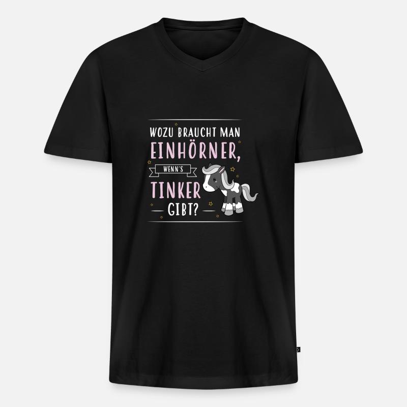 Wozu Einhörner Tinker - Männer Premium Bio T-Shirt mit V-Ausschnitt - Schwarz