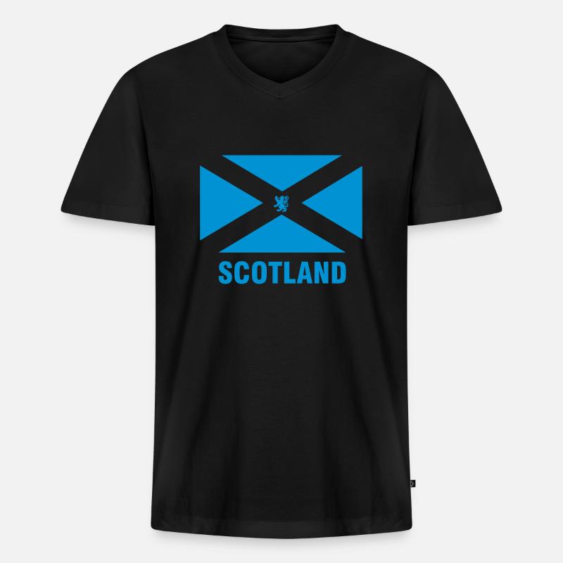 Scotland_logo1 - Männer Premium Bio T-Shirt mit V-Ausschnitt - Schwarz