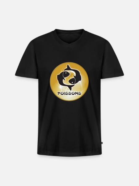 Pisces pix - Men's Premium Organic T-shirt with V-neck - black