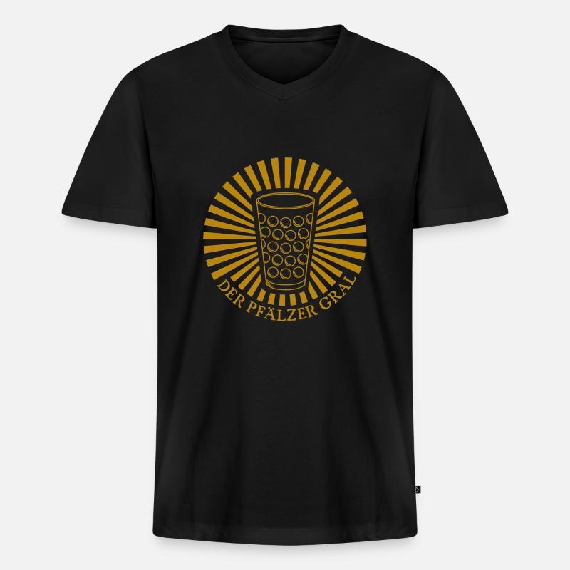 der pfälzer gral - Männer Premium Bio T-Shirt mit V-Ausschnitt - Schwarz