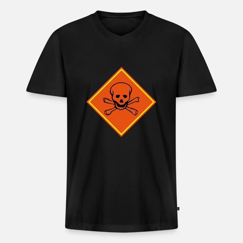 skull_sign_vec_3 de - Männer Premium Bio T-Shirt mit V-Ausschnitt - Schwarz