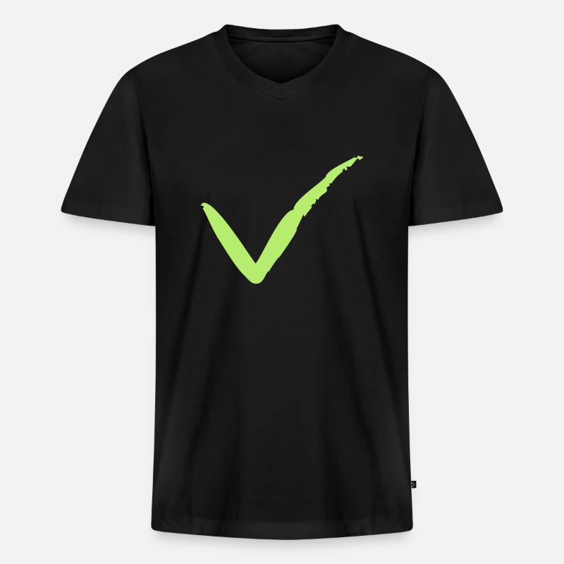 Pinselstrich Haken - Männer Premium Bio T-Shirt mit V-Ausschnitt - Schwarz