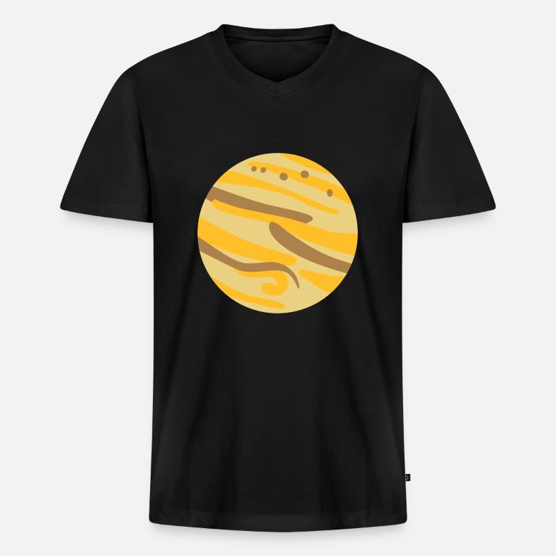 Jupiter - Männer Premium Bio T-Shirt mit V-Ausschnitt - Schwarz